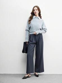 CUCCOO BIZCHIC Women's Pointed Toe Buckle Design Casual Slip-On Loafers - Black - View 7