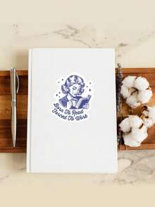 1PC Born To Read Forced To Work Sticker, Tumbler Sticker, Book Lover, Bookish Gift For Her, Spicy Books, Kindle Sticker - Blue - View 4