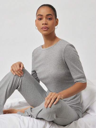 Ocili Leisure Lyocell Wool Comfortable Minimalist Soft Pajamas & Loungewear, Chic Autumn Quality Comfort Unisex Women Sleepwear Top