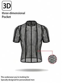 Men's Stand Collar Mesh Casual Versatile Short Sleeve Undershirt