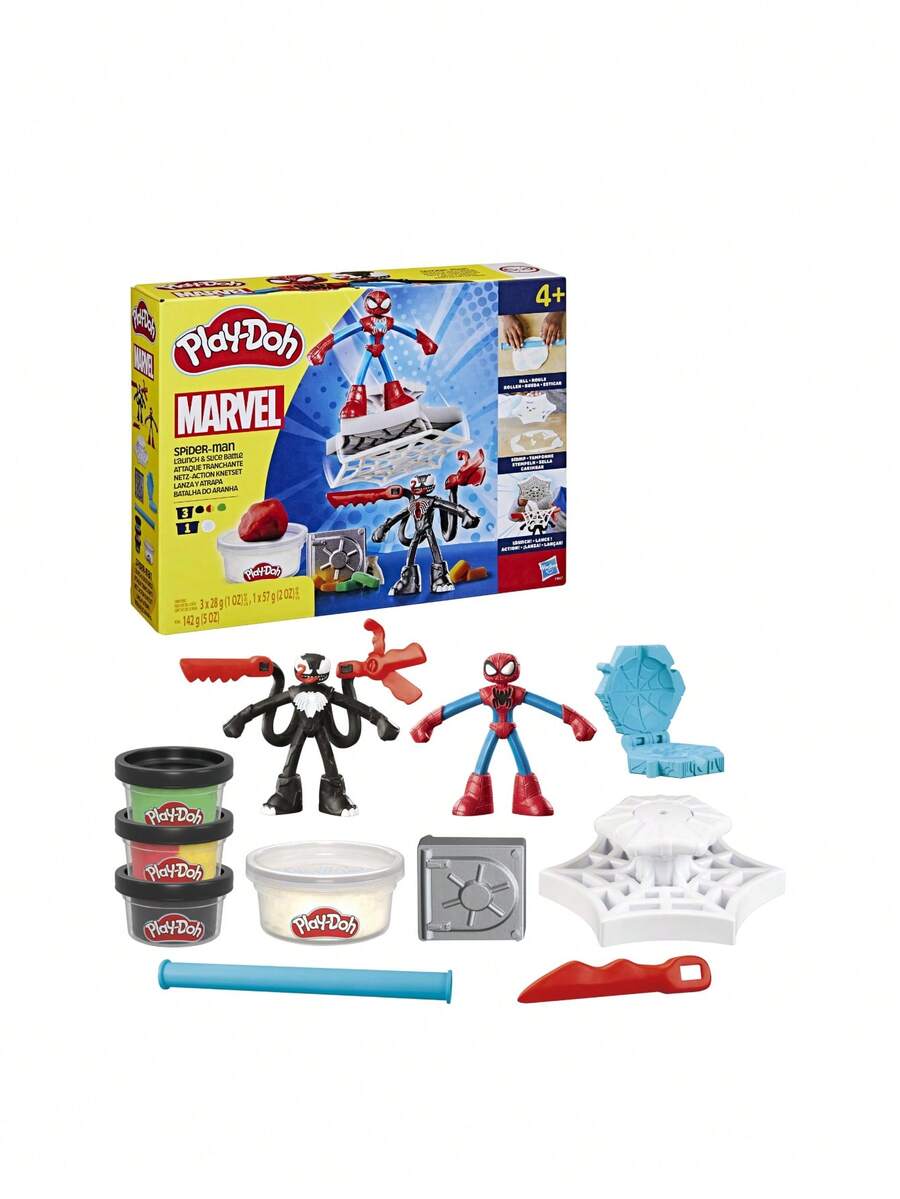 Play-Doh Spiderman Launch And Slice Battle 1Players Kids 4+ F98275L0 - Multicolor - View 1