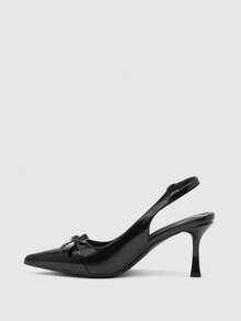 CUCCOO BIZCHIC 女士尖头搭扣设计时尚高跟鞋，适合日常穿着 - 黑色 - 查看 3