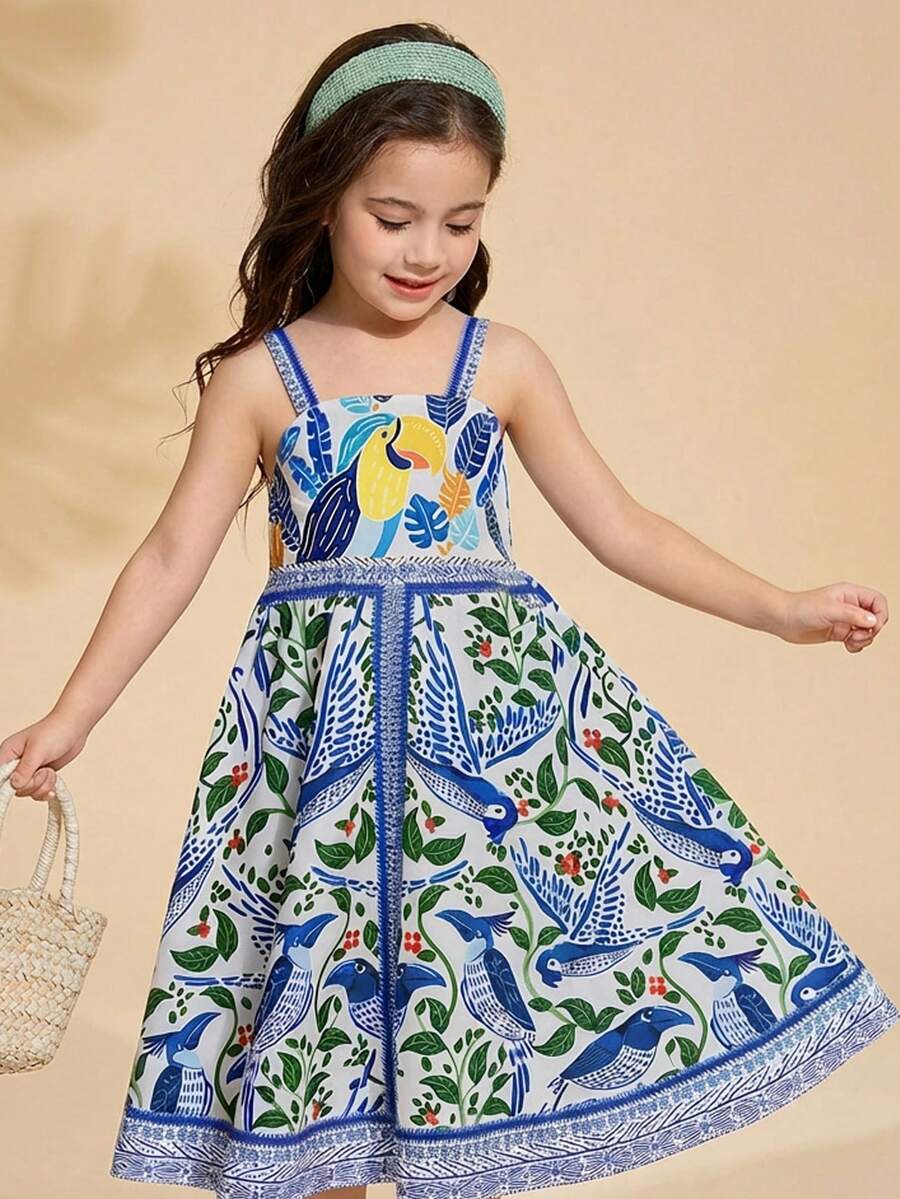 Travachic KIDS Travachic KIDS Abito casual aderente con camisole a fiori di porcellana per ragazze giovani - Multicolore - Visualizzare 1