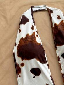 Soleia Women's Sexy Leopard Print Deep V Neck Backless Romper, Fitted Silhouette, Suitable For Party, Christmas, Date Night, Nightclub, Beach, Cruise, Afternoon Tea, Bohemian, Vacation, Summer Holiday Outfits, Bohemian, Boho,Spring/Summer, Carnival Outfit,Retro Outfits - Black and White - View 5