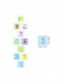 10pcs/Set Vibrant Plaid Digital Floor Decoration Sticker - Waterproof, Self-Adhesive, Removable, And Easy To Clean - Perfect For Jumping House, Classroom And Home Decor - Animal Numbers - View 10