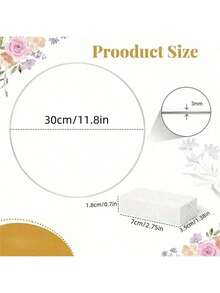 1/5/10个金属花环桌饰，银色花环带白色支架，花环编织，适用于DIY家居装饰、婚礼餐桌装饰、生日毕业礼物 - 彩色 - 查看 2