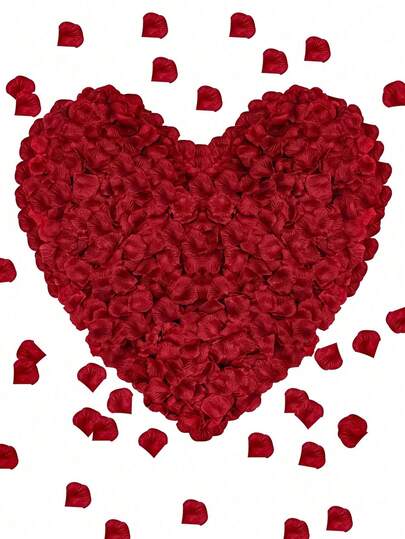 100/500/1000/2000PCS Artificial Silk Rose Petals Deep Red Realistic Soft Wedding Decoration Romantic Proposal Party Scatter Petals Gift Box Filler Home Decor Anniversary Valentine's Day Graduation Prom Decorations Bulk Rose Flower Petals