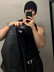 DAZY Men's Summer Casual Solid Black Tank Top - Black - View 6