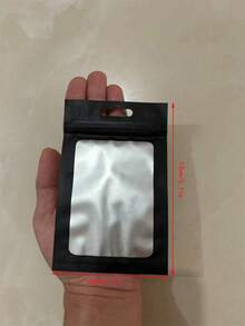 50个装防异味密封袋，可重复密封包装袋，铝箔袋，食品包装袋，珠宝袋，带透明窗口的食品储存袋，密封防异味自封袋，用于食品储存，派对礼品袋 - 黑色 - 查看 10