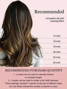 7PCS Straight Clip In Hair Extensions 100% Real Human Hair 14-24 Inch 115G Double Weft Invisible Clip Hair Extensions Remy Natural Human Hair For Women Girls Daily Use - S1B/6/1B - View 6