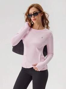 OutZeal 女士保暖户外T恤 粉色 日常休闲 保暖内衬 柔软舒适 长袖 圆领 侧袋 - 粉色 - 查看 9