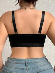 DesireSculpt 1件大码女士无钢圈交叉文胸