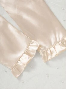 Young Girls Pajamas-2 Piece Pajama Set Spring To Summer Satain Pajamas - Champagne - View 3