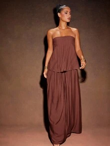 Hauture Women's Loose Fit Straight Leg Casual Pants - Burgundy - View 3