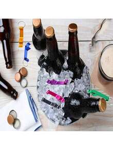 5/10/20/30/50/100 Peças Abridor de Garrafa Chaveiro de Alumínio Colorido, Abridor de Bebida de Refrigerante e Cerveja, Pequeno Presente para Amigos e Família, Brindes Publicitários, Lembrancinhas de Festa de Feriado, Lembrancinhas de Casamento, Suprimentos de Festa, Adequado para Cozinha/Casamento/Bar/Festa - Multicolorido - Visão 6