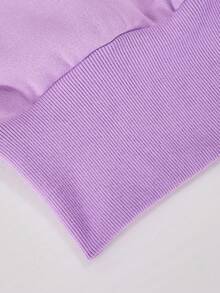 Sparklyn 2pcs/Set Teenage Girls' Floral Gray Hooded Zip-Up Cardigan With Loose Dropped Shoulder And Ribbed Waist, Paired With Matching Loose Fit Relaxed Pants, Casual Sports College Style Outfit, Suitable For Outdoor, Indoor, Sports, Party, School, Spring/Autumn/Winter Girl Y2k Outfit Purple Outfits Teen Teen Y2k Outfit - Purple - View 7