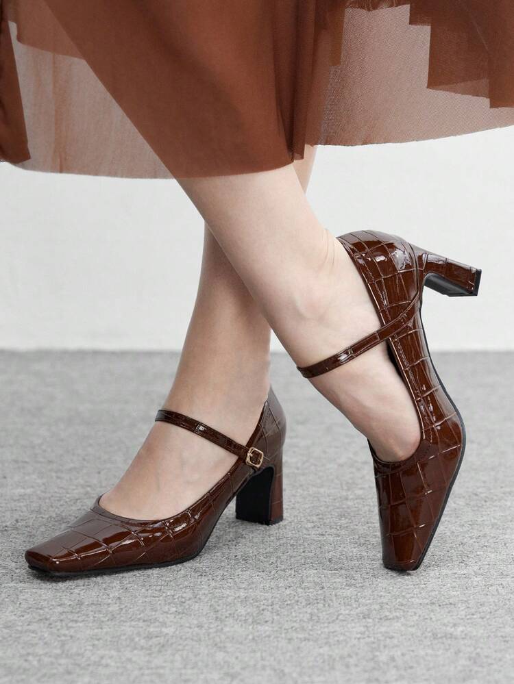 CUCCOO BIZCHIC Women's Daily Business Commute And Holiday Party Heels Valentine's Day - Chocolate Brown - View 3