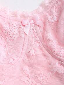 Elamini Elegante vestito da donna a-line aderente con fiocco romantico in pizzo, adatto per casual, appuntamenti, feste, vacanze, versatile per primavera, estate, autunno, inverno - Rosa - Visualizzare 6