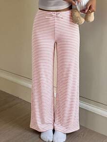 Bộ quần ống rộng kẻ sọc thắt nơ kiểu dáng thường ngày cho bé gái tuổi teen - Hồng - Xem 6