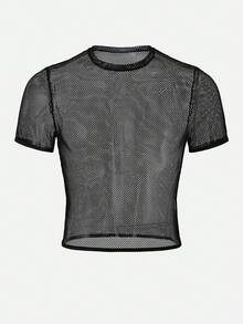 男士网眼圆领短袖打底衫