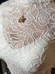 Lavishia Women's Elegant Lace Blouse, Suitable For Valentine's Day, Wedding Season, Outings, Parties, And Vacations  Summer Tops Valentine's Day White Top - White - View 8