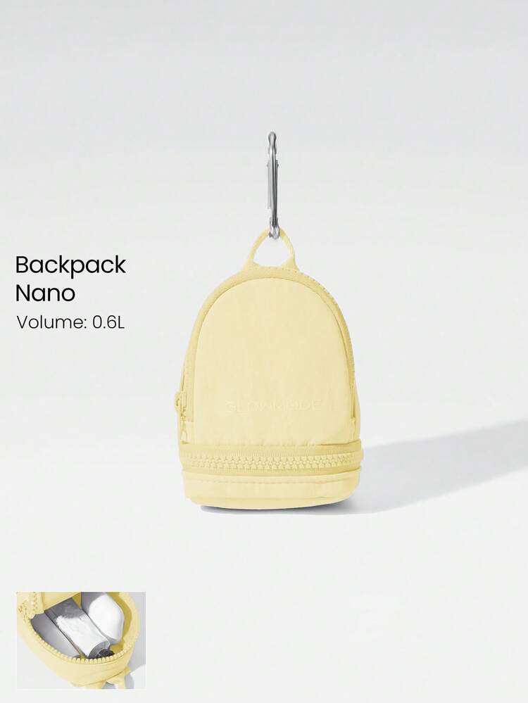 0,6 l Sac à dos à fermeture éclair partout avec poche zippée, nano avec attache métallique, pour un usage quotidien et décontracté