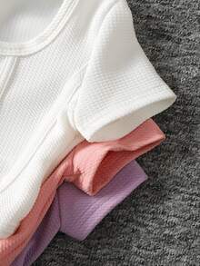 SHEIN 3件套少女休闲时尚可爱T恤 - 彩色 - 查看 4