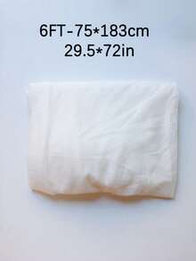 6英尺/9英尺涤纶薄纱窗帘套装（1件），婚礼签到桌布，浪漫优雅桌裙，婚礼派对酒店厨房户外活动装饰，美食摄影背景，生日派对，情人节，圣诞节，感恩节 - 白色 - 查看 7