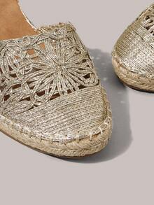 Styleloop Giày sandal đế xuồng và đế cao bằng dây thừng đan cho nữ, phong cách Boho, retro Mỹ, Bohemian, miền Tây, thích hợp cho lễ hội âm nhạc, tiệc tùng, kỳ nghỉ, du lịch. Món đồ thiết yếu khi đi du lịch. - Vàng - Xem 4