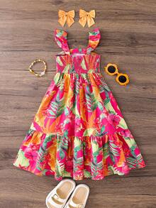 Emery Rose Kids Emery Rose Kids 少女碎花荷叶边领休闲连衣裙 - 彩色 - 查看 2