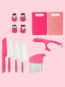 1 set Juego de utensilios de cocina para niños con cuchillo funcional de diseño práctico para desarrollar habilidades manuales y de aprendizaje temprano. Juguetes educativos para la vida práctica y tiempo de cocina familiar. Ideas de regalo navideño y relleno de calcetines para niños. - Multicolor - Ver 11