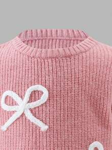 Sweetra Set nou la modă, versatil, drăguț, cu fundă, pentru fete, pulover și pantaloni evazați, 2 piese