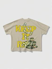 ROMWE MEN Goth 男士休闲印花短袖T恤，夏季 - 彩色 - 查看 2