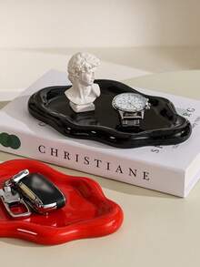 优雅的陶瓷托盘 - 云形装饰展示盘、珠宝收纳盒、摄影道具、美学家居装饰、送给朋友的礼物、奢华饰品碗