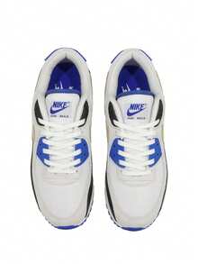 Nike Air Max 90 Premium Men's Sneakers White / Racer Blue / Black / Khaki HF3449 - White/RacerBlue/Black/Khaki - View 4