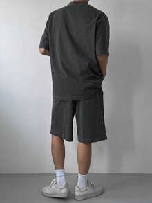 DAZY Men's Solid Gray Round Neck T-Shirt Set, Summer - Grey - View 2