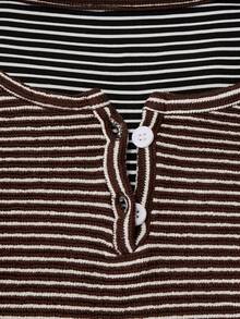 Áo kiểu nữ tuổi teen cổ chữ V đa năng, có 2 nút cài, thích hợp cho các buổi đi chơi mùa xuân/hè. - màu nâu - Xem 7