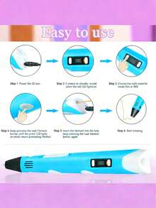 一套3D打印笔（蓝色）、3D打印笔架、画册、USB数据线（不含适配器）。返校季必备 - 藍色 - 查看 5