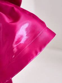 可爱优雅蝴蝶结装饰紫红色短袖连衣裙，女婴款 - 玫紅色 - 查看 3