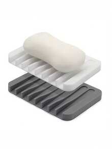 Non-Slip Soap Tray With Quick Drainage - Bathroom Countertop Organizer Mat, Anti-Slip Base, Space-Saving Soap Dish For Shower, Bathtub, Kitchen - Easy-Clean Bathroom Storage (Rectangle), Shower Accessory, Sleek Design, Sturdy Construction, Home Organizers, Countertop Soap Storage