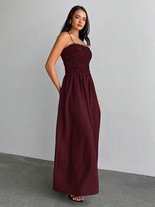 Aloruh Đầm liền quần hai dây màu cà phê dành cho nữ - Màu Tím - Xem 7