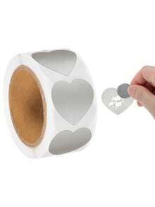 300 Sheets Roll 1 Inch Self Adhesive Scratch Off Heart Shape Gold Sticker Labels For DIY Scratch Off Prizes Holidays Parties Weddings Party Supplies Wedding Decorations Event Stickers Celebration Labels - Multicolor - View 7