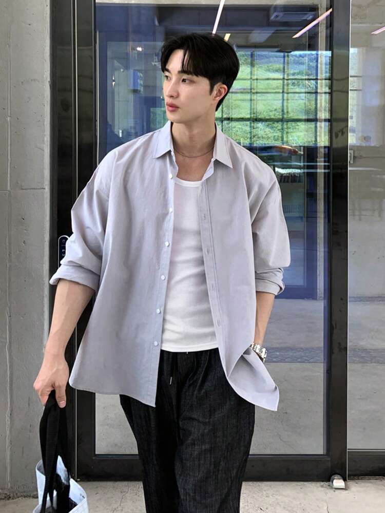 Men's Slim Fit Solid White Tank Top, Summer
