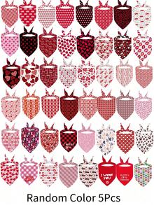PETSIN 5PCS Valentines Dog Bandanas Pet Bibs With Love Letter Prints Bulk Pet Bandanas Dog Bandanas Bibs Triangle Dog Scarf Colorful Pet Dog Bandanas For Medium Large Dog Birthday Summer Costume Accessories Decoration - Multicolor - View 15