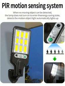 1/2/4/6/8 piezas Luces solares exteriores de alta luminosidad, luces solares para senderos con sensor de movimiento, luces de LED, 3 modos de iluminación, adecuadas para hotel, porche, jardín, patio, cerca, patio y talla grande - Blanco - Ver 9
