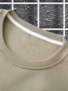 Manfinity Homme 男士休闲日常通勤百搭字母印花圆领保暖卫衣，秋冬季