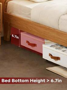 Beige Underbed Storage Bag Heavy Duty Non Woven Fabric Flat Foldable Design Extra Large Capacity Clothes Blanket Organizer Space Saving Travel Packing - White - View 4