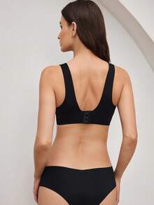 Ocili Minimalist Seamless Wireless Bra For Women - Black - View 2
