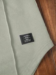 HIMLAND 男士针织休闲印花圆领短袖T恤 - 薄荷綠 - 查看 5