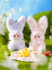 POKOJA LAND Blind Box(Non-Plush Filling),Fairy Tale Castle Rabbit Costume Blind Box Figures - 8 Total Models (6 Regular + 2 Hidden), ABS Collectible Toys With Lace Bow & Pearl Accents, Thoughtful Gift For Friends & Family, Unique Decor For Shelf/Desk Displays - Tide play blind box - View 9